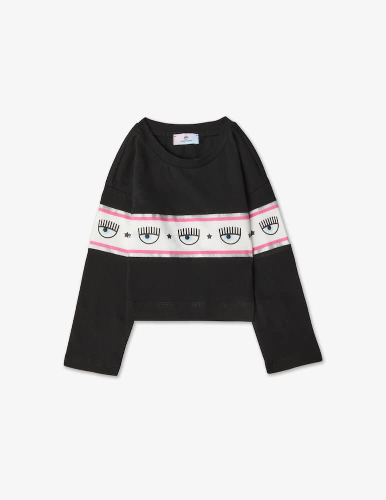 rinascente Chiara Ferragni Long sleeve top with logo band - Black