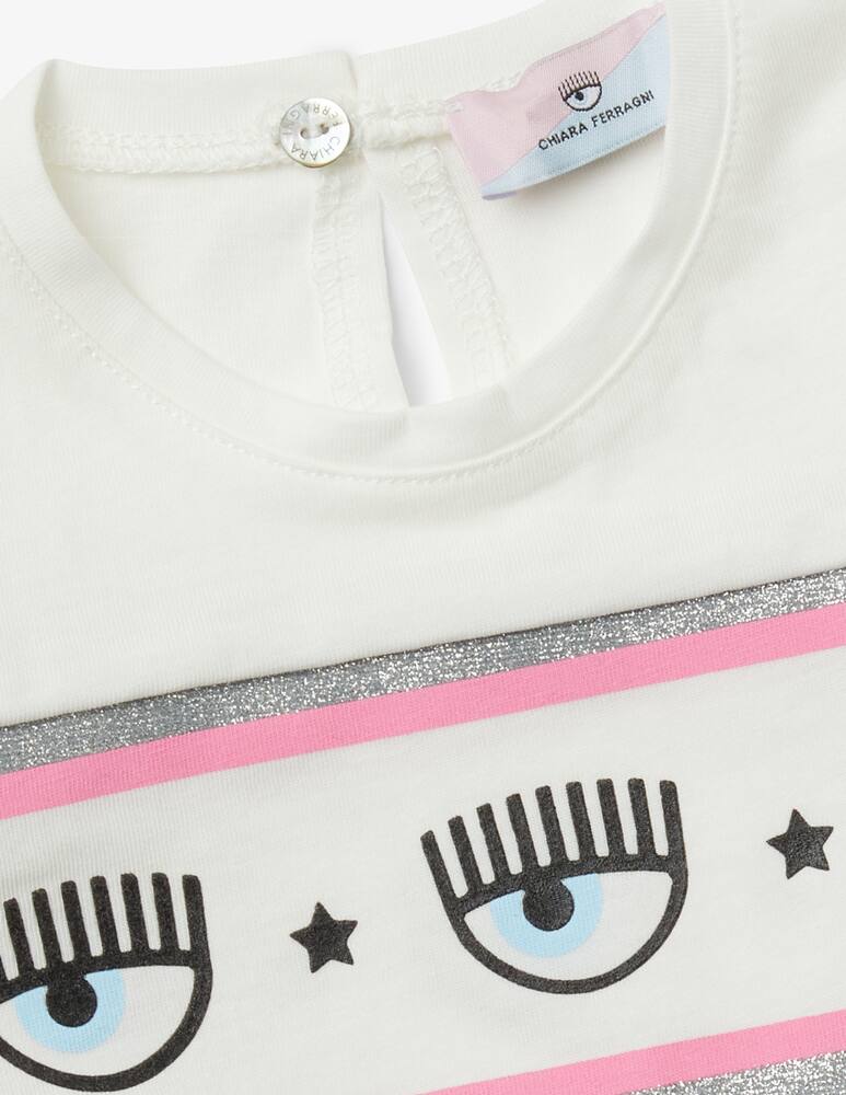 Chiara Ferragni T-shirt in cotone Maxilogomania - Bianco - immagine 2 Chiara Ferragni T-shirt in cotone Maxilogomania - Bianco - immagine 2