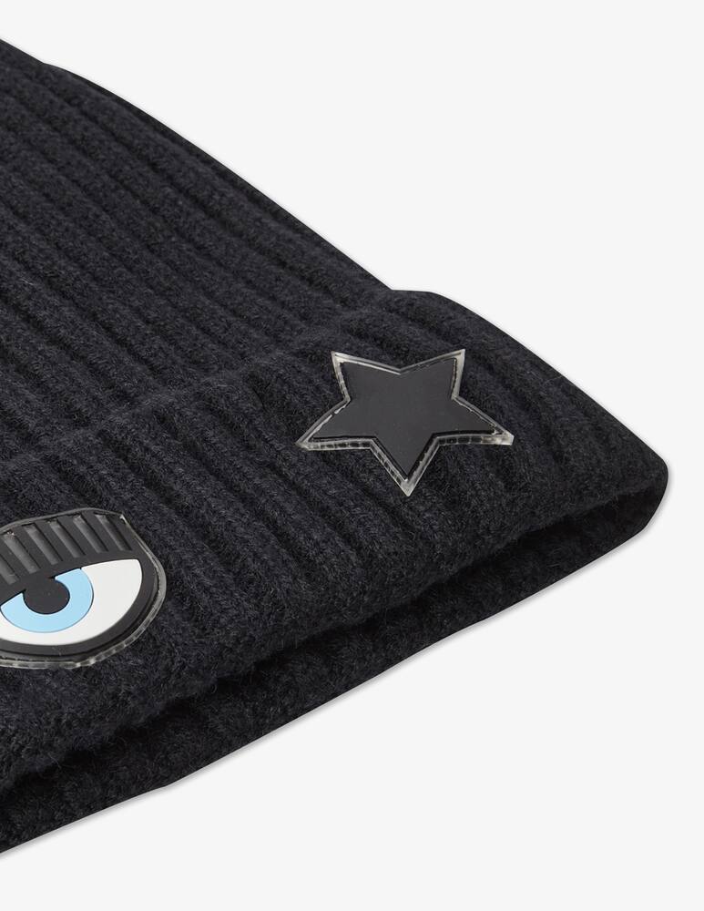 rinascente Chiara Ferragni Logo beanie hat - Black