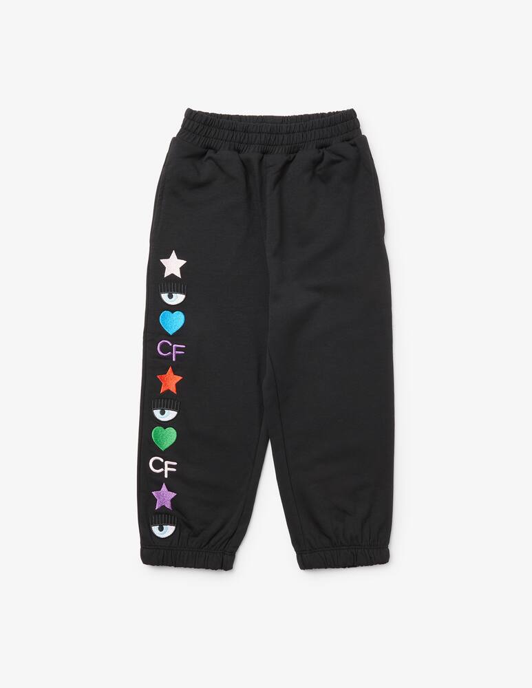Chiara Ferragni Jogger in cotone cf rainbow - Nero - immagine 1 Chiara Ferragni Jogger in cotone cf rainbow - Nero - immagine 1