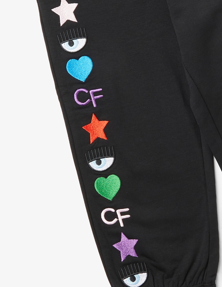 Chiara Ferragni Jogger in cotone cf rainbow - Nero - immagine 2 Chiara Ferragni Jogger in cotone cf rainbow - Nero - immagine 2