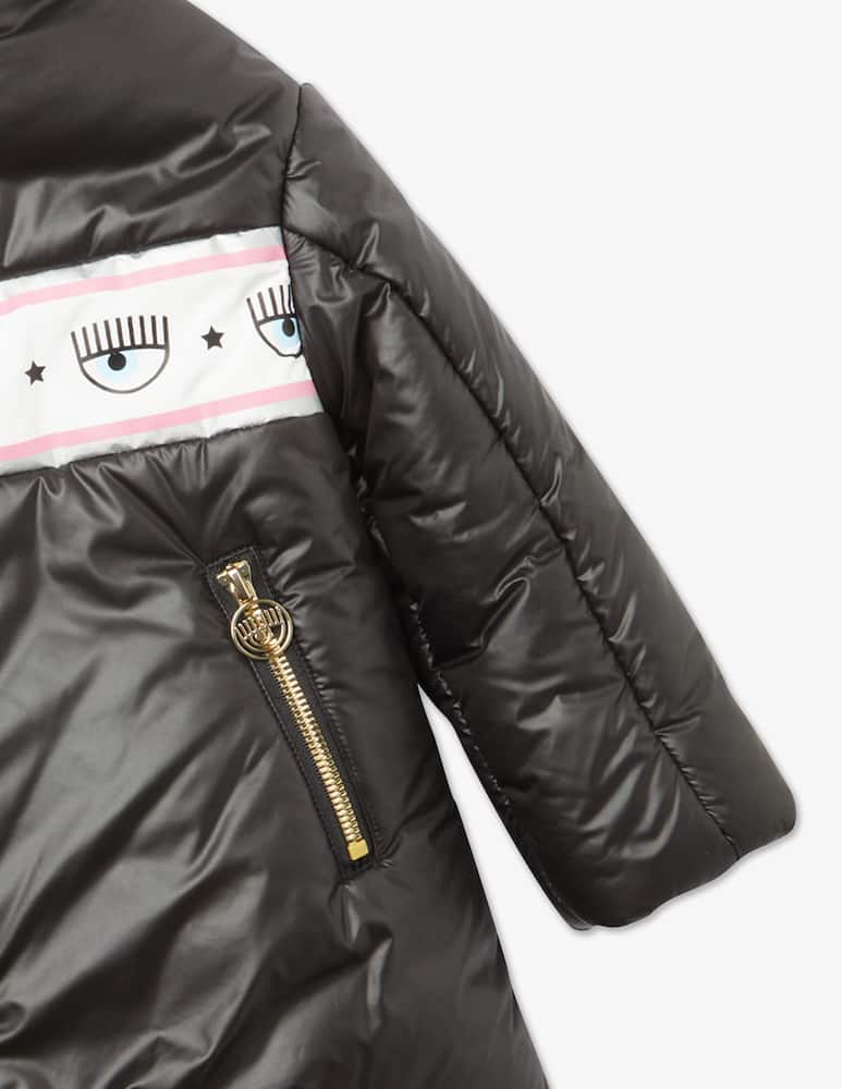rinascente Chiara Ferragni Maxilogomania long down jacket - Black