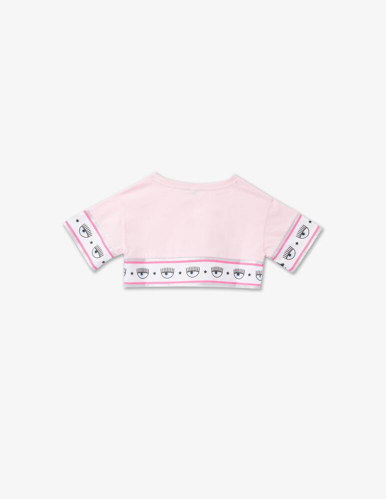 rinascente Chiara Ferragni T-shirt cropped in cotone maxilogomania