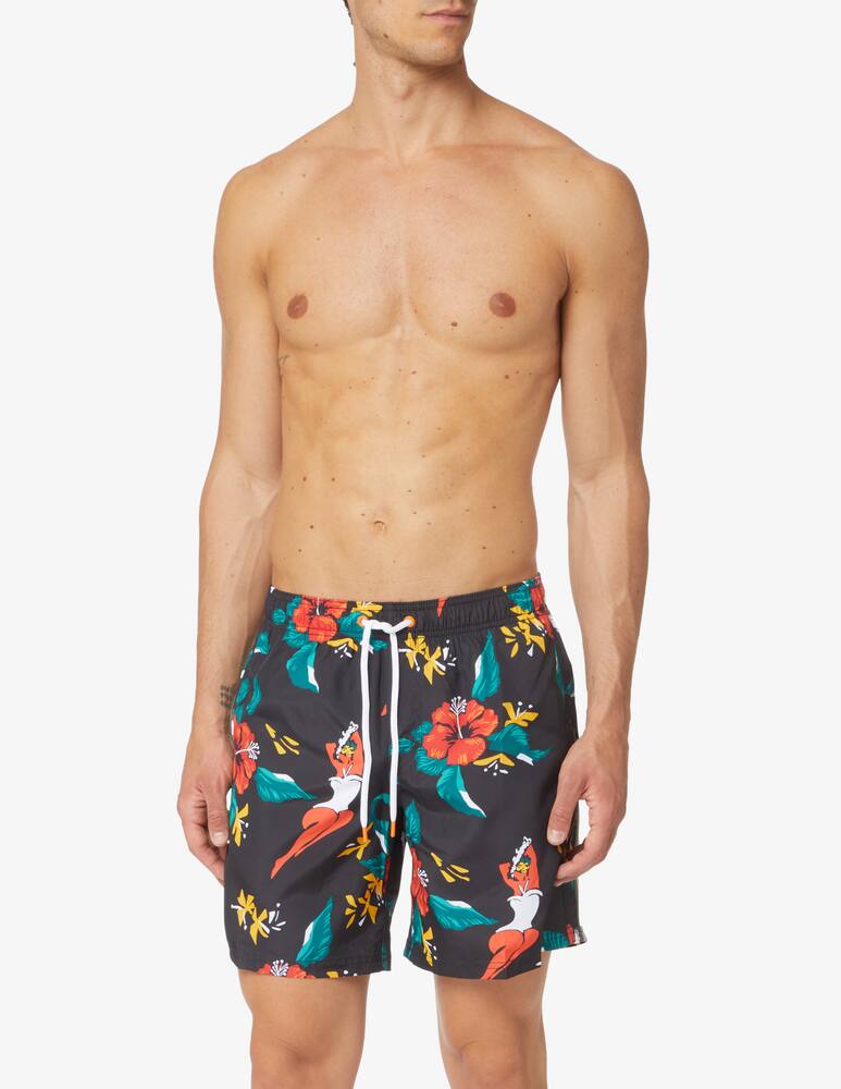 rinascente Sundek Costume boxer lungo women ibiscus - nero