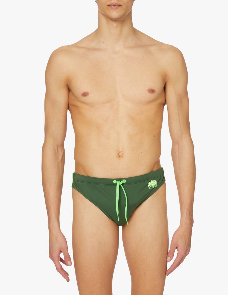 rinascente Sundek Low rainbow swim brief - green