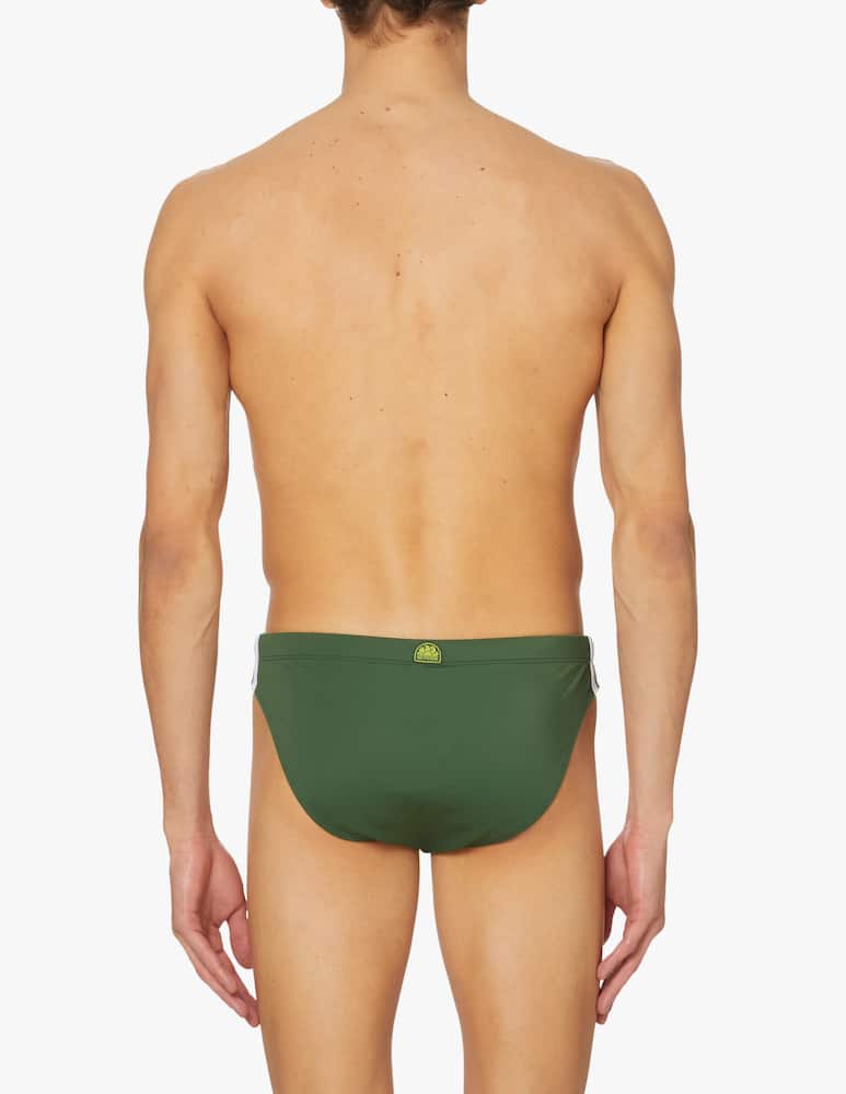 rinascente Sundek Low rainbow swim brief - green