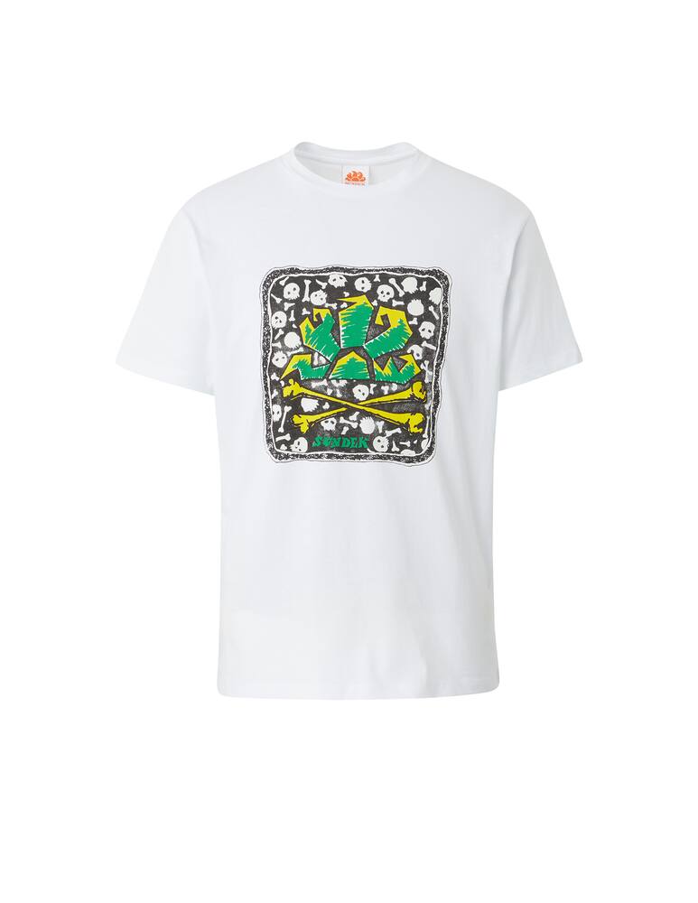 rinascente Sundek Maglietta manica corta logo bones archive - bianco