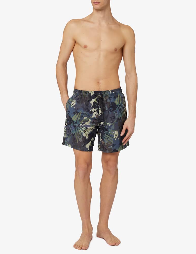 rinascente Sundek Spotty jungle camu printed long swimsuit