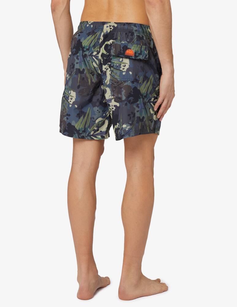 rinascente Sundek Spotty jungle camu printed long swimsuit