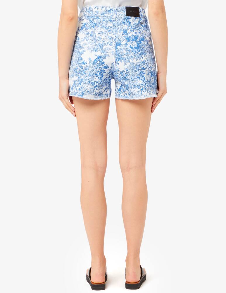 rinascente Sundek Toile de jouy shorts with frayed bottoms
