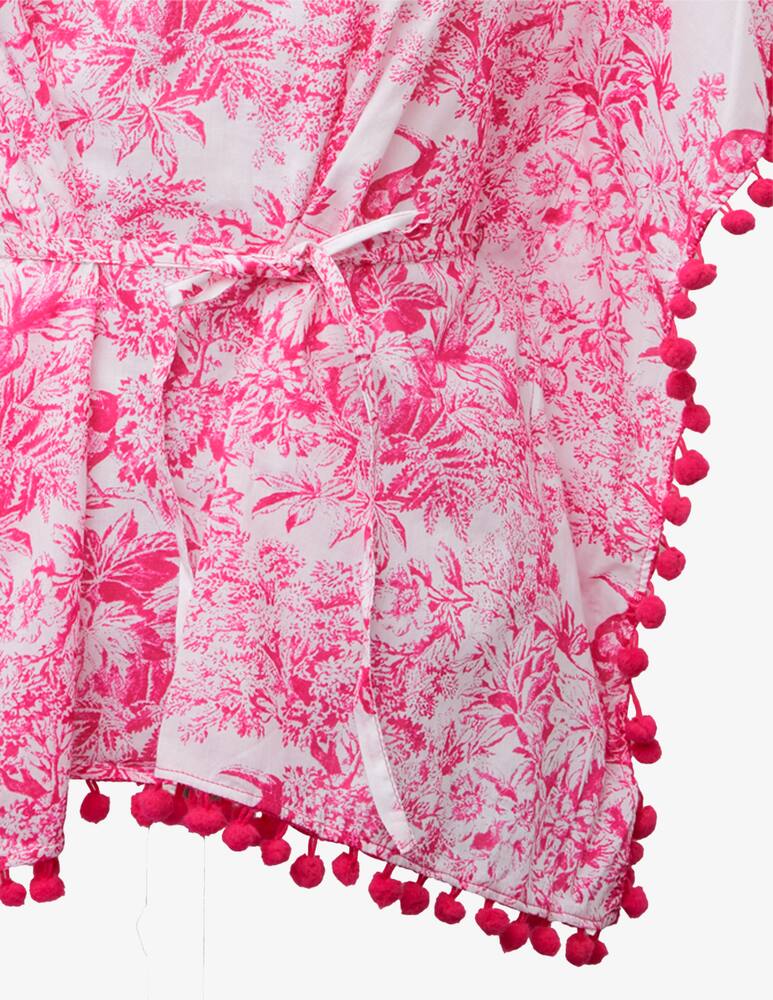 rinascente Sundek Toile de jouy v-neck kaftan dress cover-up