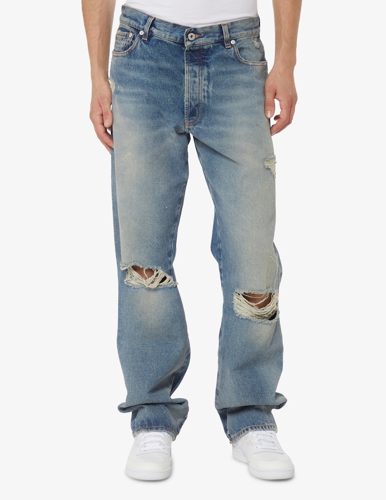 rinascente Heron Preston Distressed regular 5 pockets trousers - Blue
