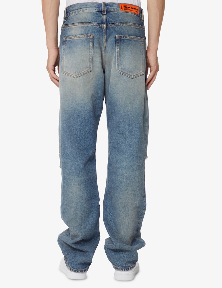 rinascente Heron Preston Distressed regular 5 pockets trousers - Blue