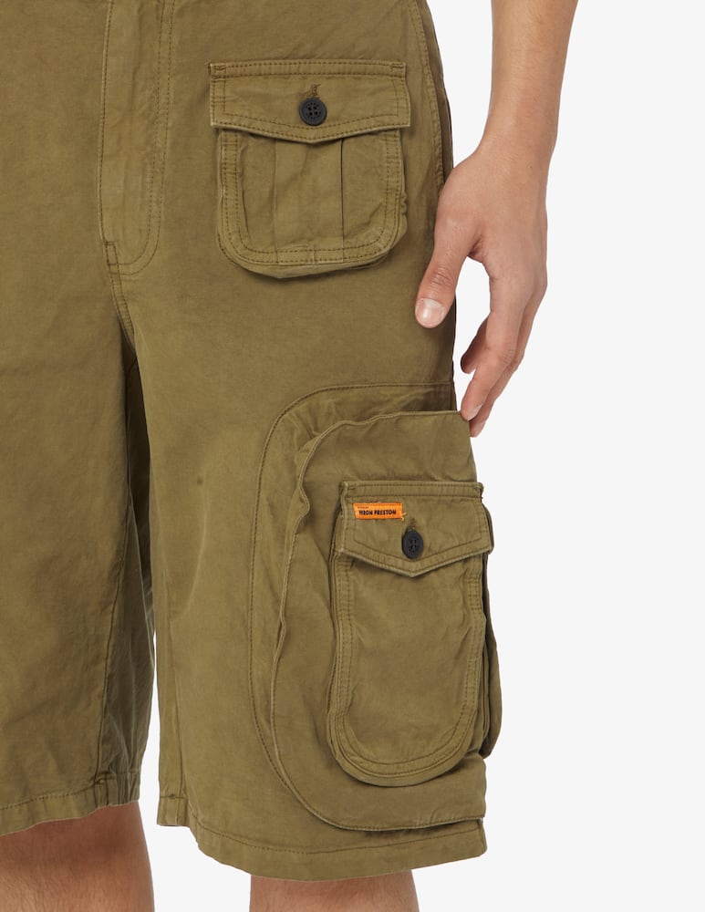 rinascente Heron Preston Army green cargo shorts