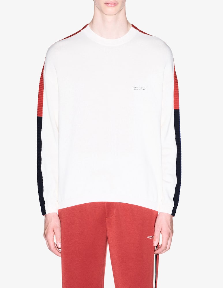rinascente Armani Exchange Crewneck jumper with taped sleeves
