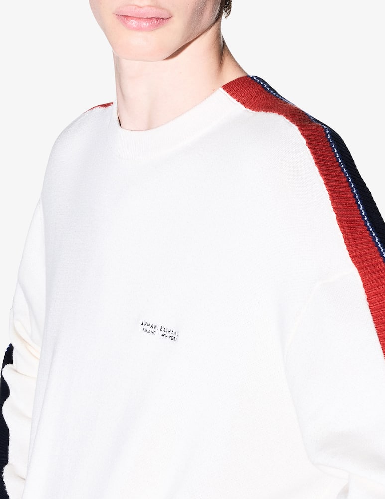 rinascente Armani Exchange Crewneck jumper with taped sleeves