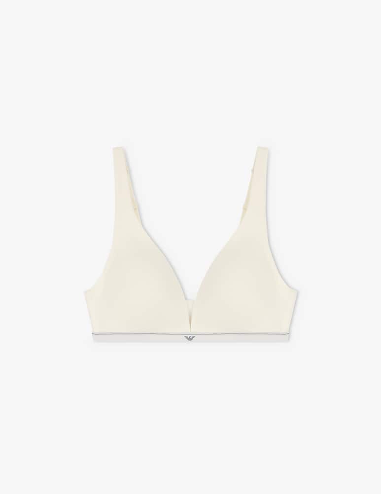 Emporio Armani Padded triangle bra with logo band - picture 1 Emporio Armani Padded triangle bra with logo band - picture 1