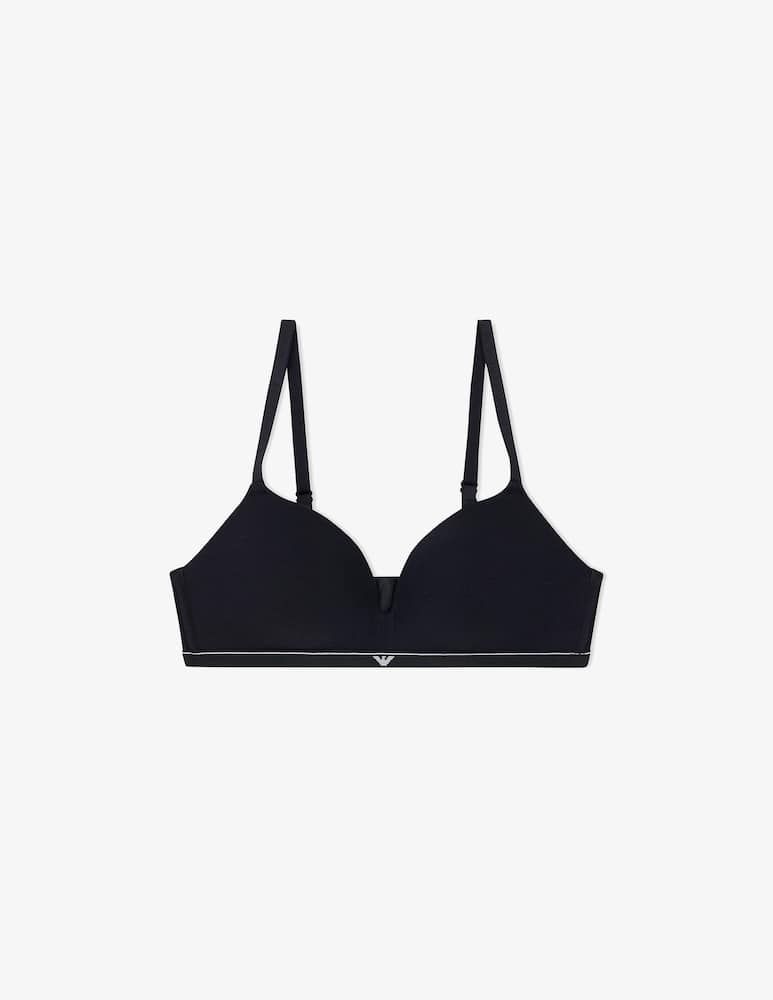 Emporio Armani Padded triangle bra with logo band - picture 1 Emporio Armani Padded triangle bra with logo band - picture 1