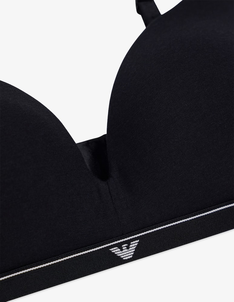 Emporio Armani Padded triangle bra with logo band - picture 2 Emporio Armani Padded triangle bra with logo band - picture 2
