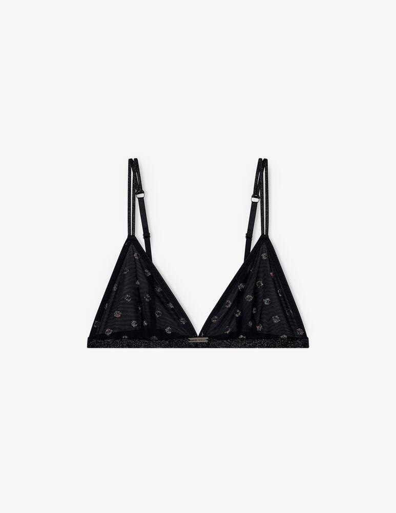 Emporio Armani Triangle bra in glitter dot mesh - picture 1 Emporio Armani Triangle bra in glitter dot mesh - picture 1