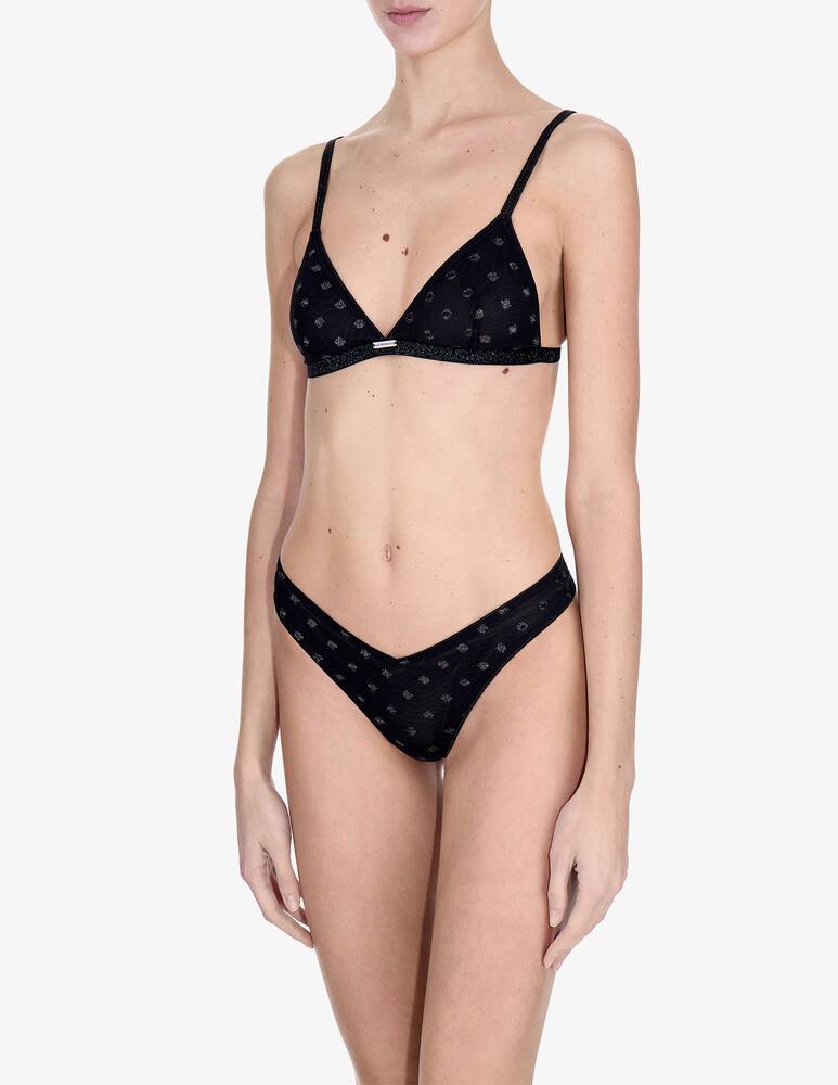 Emporio Armani Triangle bra in glitter dot mesh - picture 2 Emporio Armani Triangle bra in glitter dot mesh - picture 2