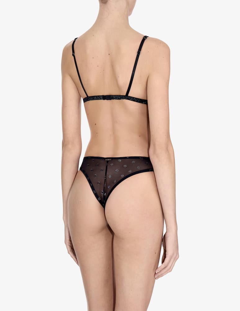 Emporio Armani Brazilian glitter dot mesh briefs - picture 3 Emporio Armani Brazilian glitter dot mesh briefs - picture 3