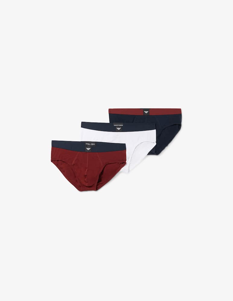 Emporio Armani Pack 3 slip essential con logo - immagine 1 Emporio Armani Pack 3 slip essential con logo - immagine 1