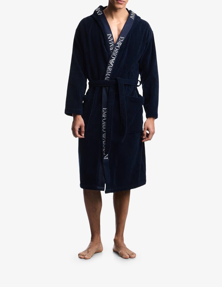 Emporio Armani Hooded sponge bathrobe - picture 2 Emporio Armani Hooded sponge bathrobe - picture 2