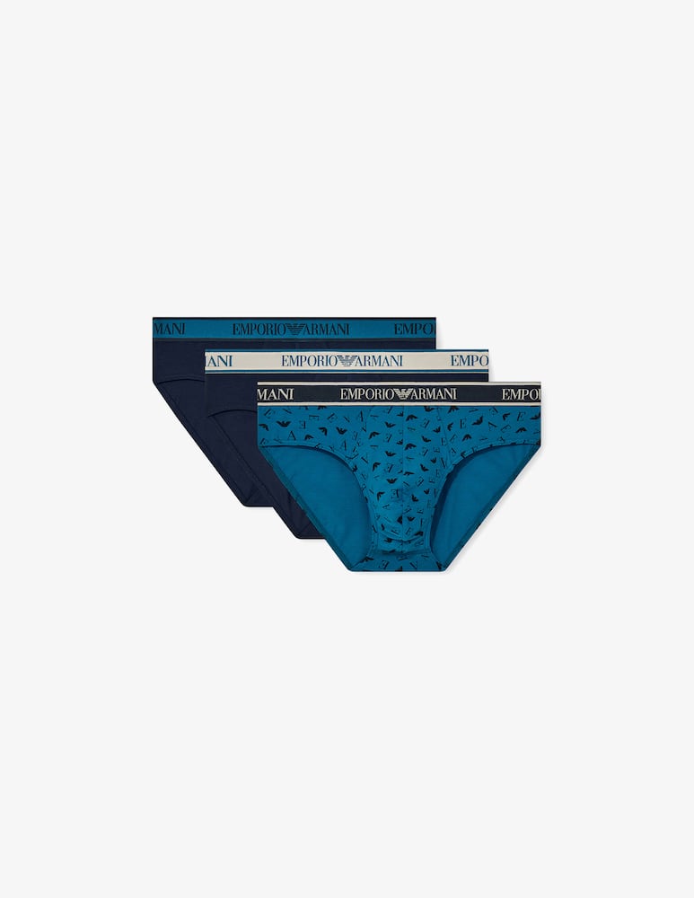 Emporio Armani Pack 3 slip con fascia logo - immagine 1 Emporio Armani Pack 3 slip con fascia logo - immagine 1
