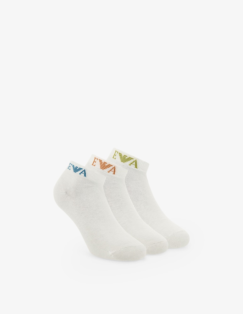 rinascente Emporio Armani Pack 3 calze sneakers con monogramma