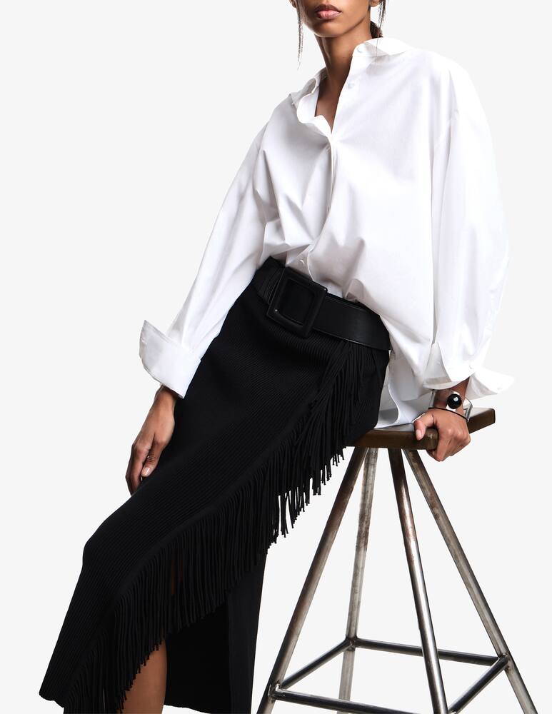 rinascente Emporio Armani Fringed ribbed skirt