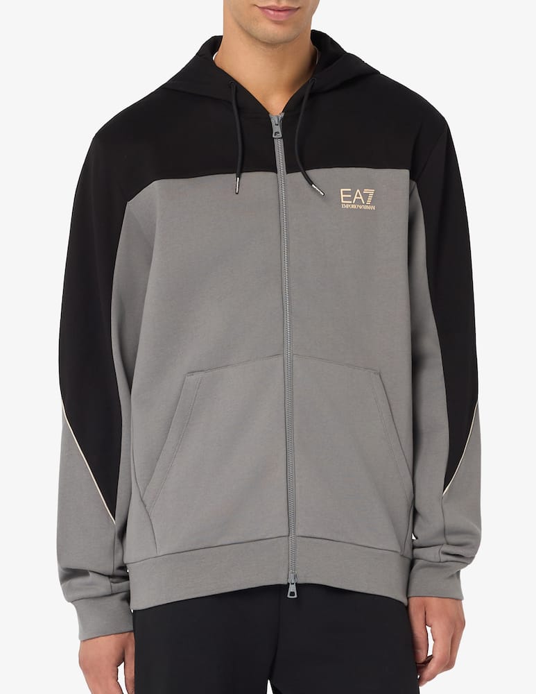 rinascente EA7 Colour block zip-up hoodie