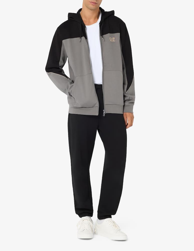 rinascente EA7 Colour block zip-up hoodie