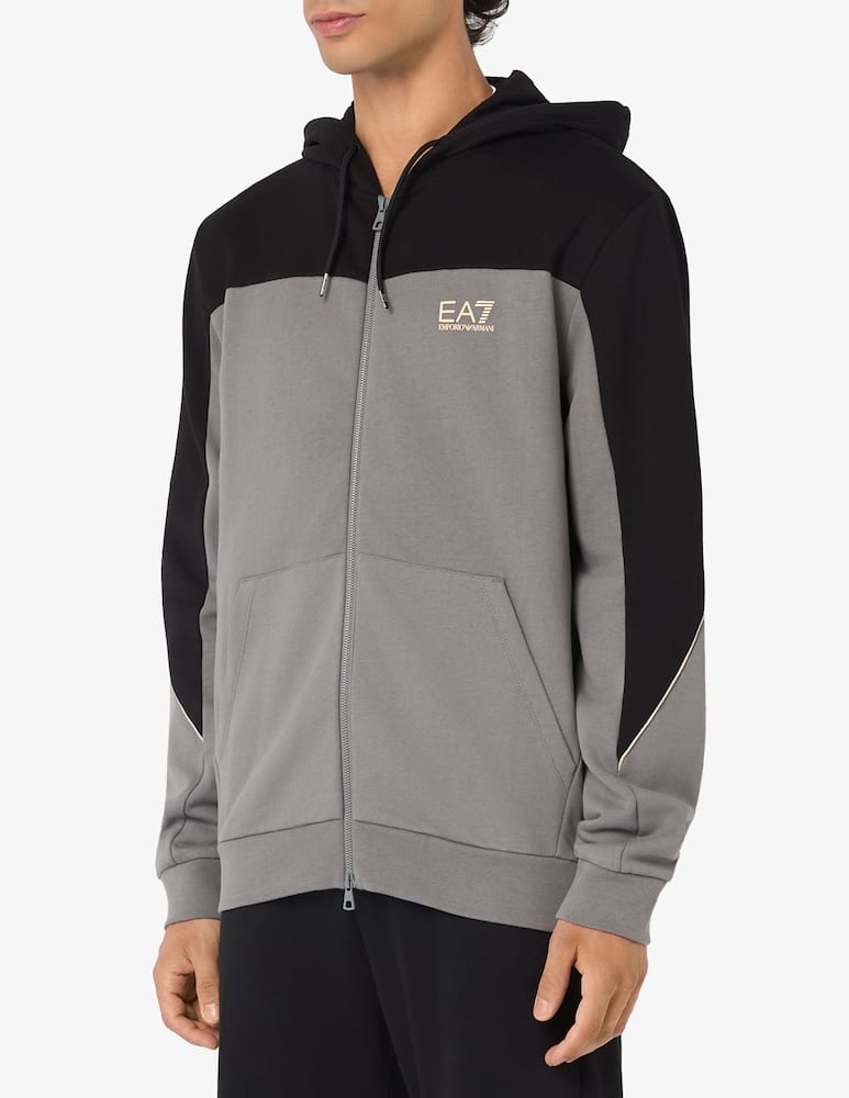 rinascente EA7 Colour block zip-up hoodie