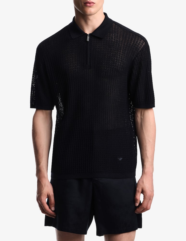 rinascente Emporio Armani Polo in maglia con mezza zip