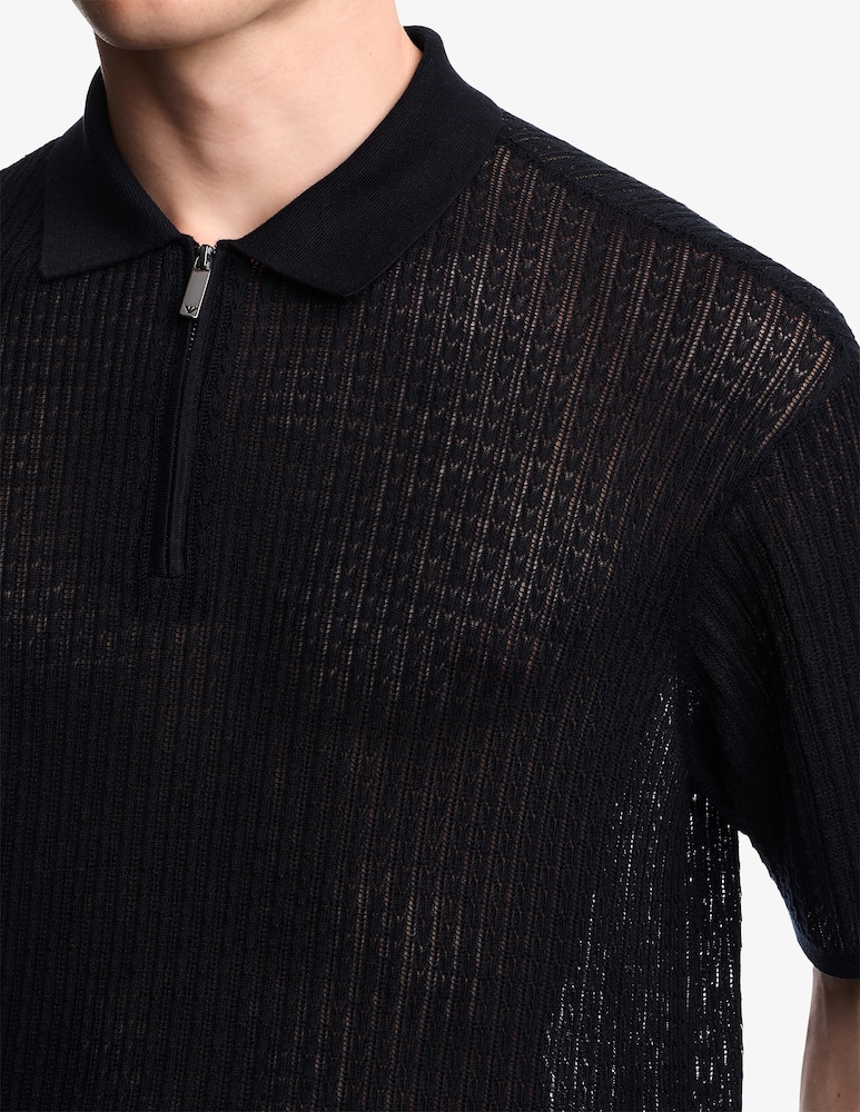 rinascente Emporio Armani Polo in maglia con mezza zip
