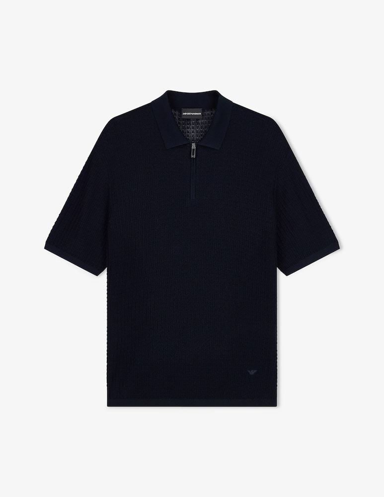 rinascente Emporio Armani Polo in maglia con mezza zip
