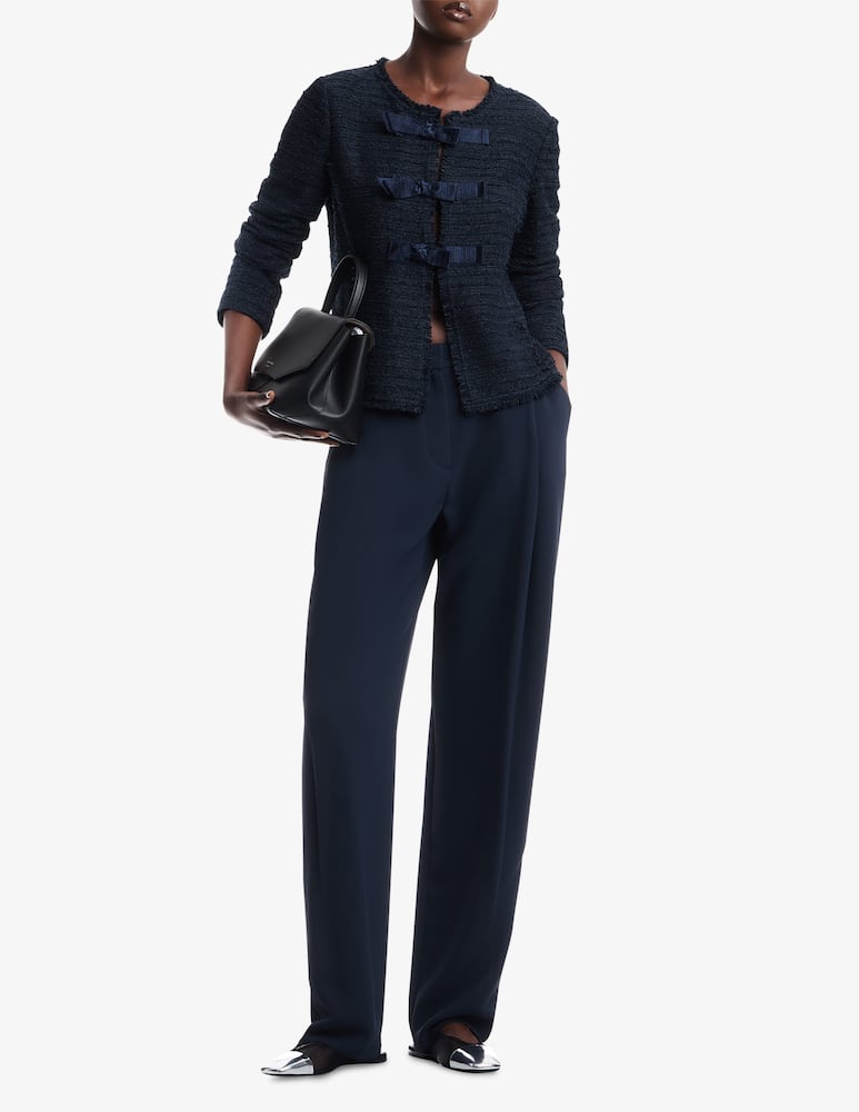 Emporio Armani Giacca bouclé senza collo con fiocchi - immagine 2