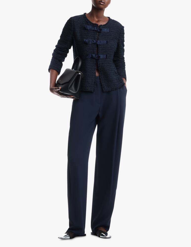 rinascente Emporio Armani Giacca bouclé senza collo con fiocchi