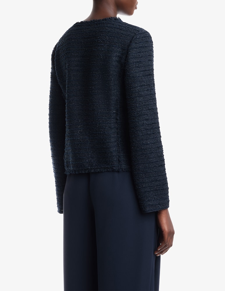 Emporio Armani Giacca bouclé senza collo con fiocchi - immagine 3