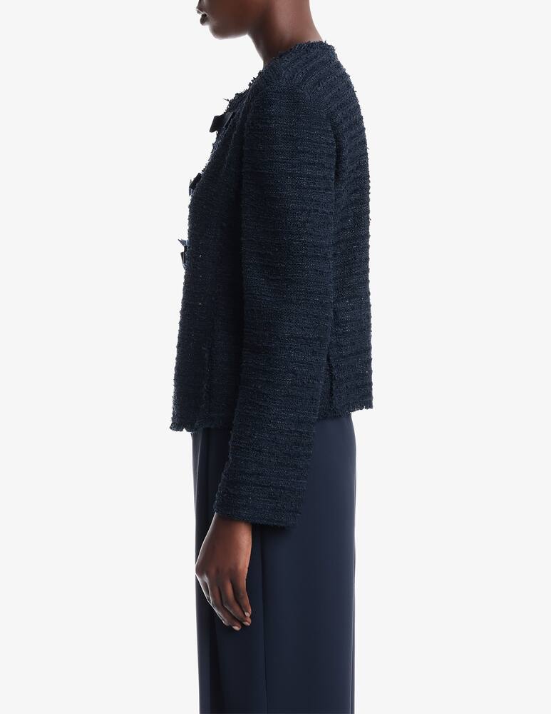 rinascente Emporio Armani Giacca bouclé senza collo con fiocchi