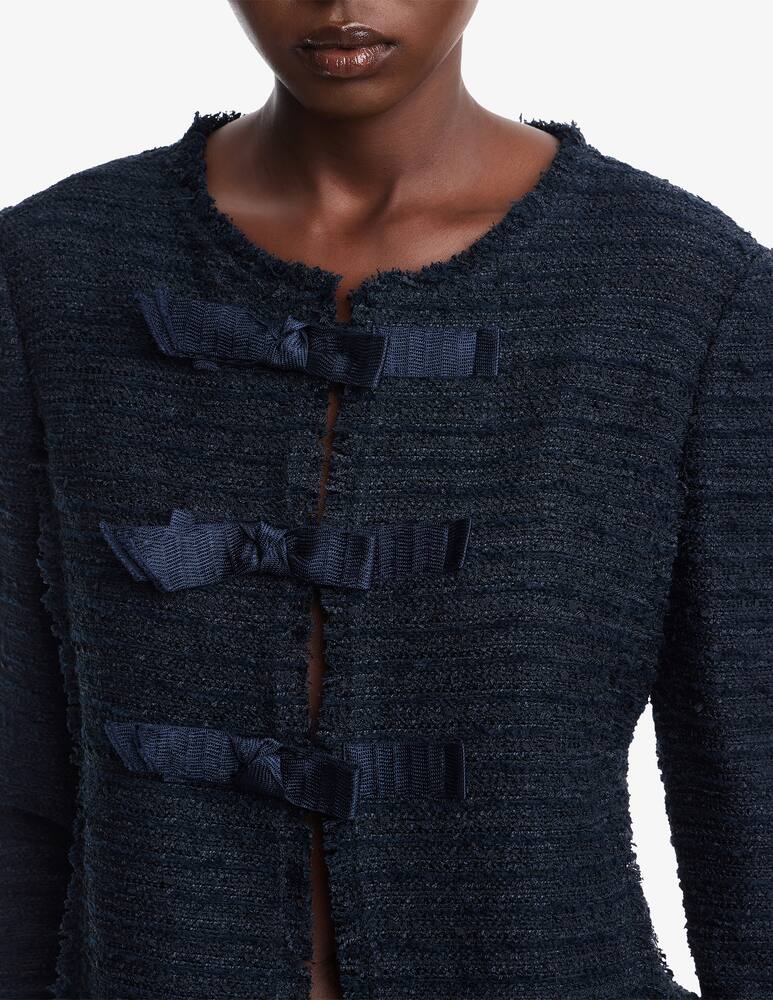 rinascente Emporio Armani Giacca bouclé senza collo con fiocchi
