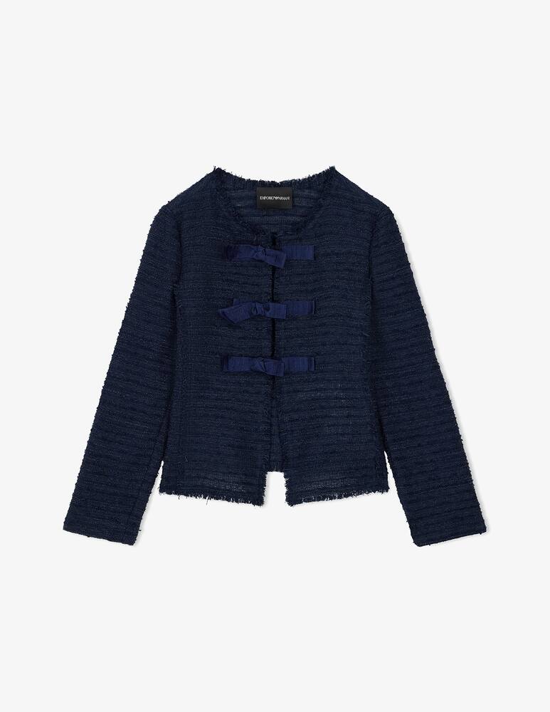 rinascente Emporio Armani Giacca bouclé senza collo con fiocchi
