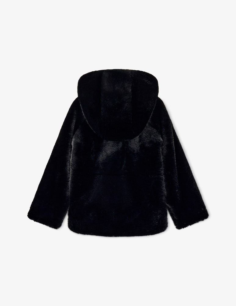 Emporio Armani Giaccone in finta pelliccia con cappuccio - immagine 2 Emporio Armani Giaccone in finta pelliccia con cappuccio - immagine 2