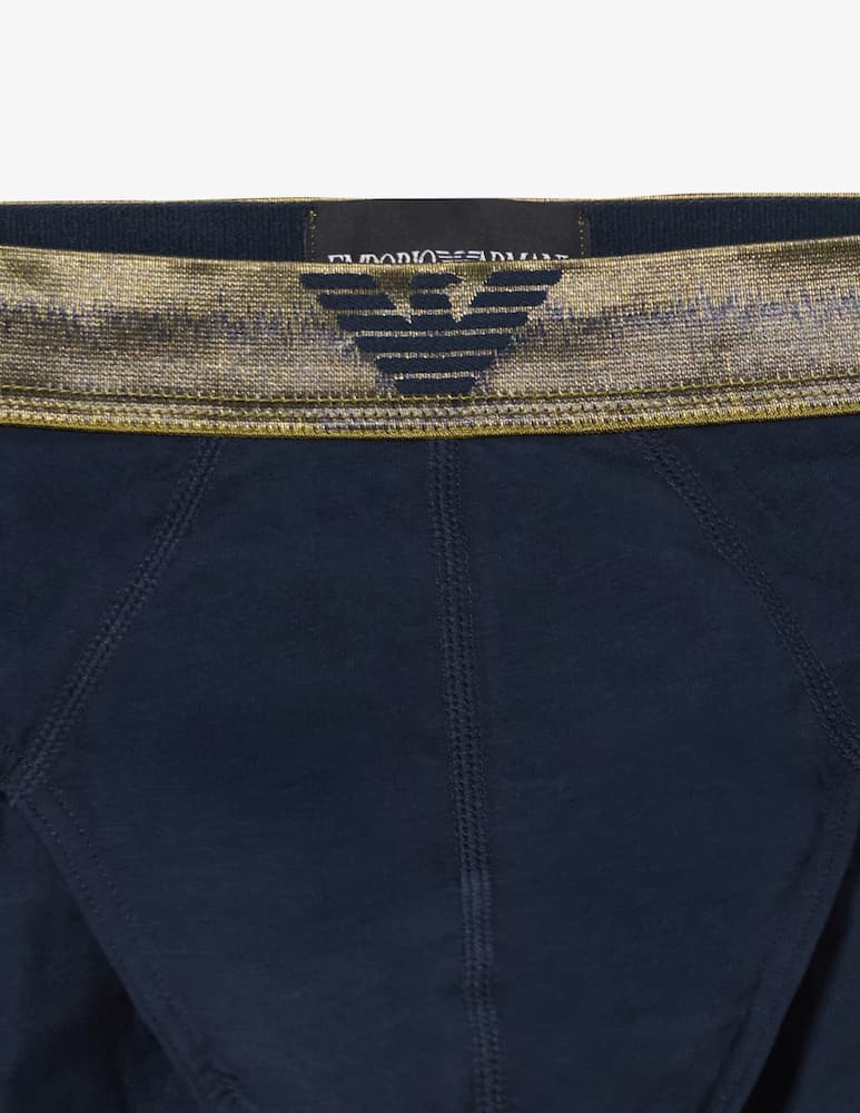 Emporio Armani Pack 3 slip con fascia logo lucida - immagine 3 Emporio Armani Pack 3 slip con fascia logo lucida - immagine 3