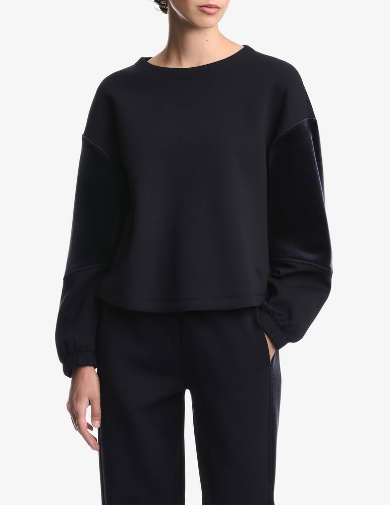 rinascente Emporio Armani Jersey sweatshirt with velvet inserts