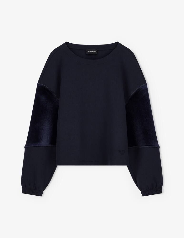 rinascente Emporio Armani Jersey sweatshirt with velvet inserts