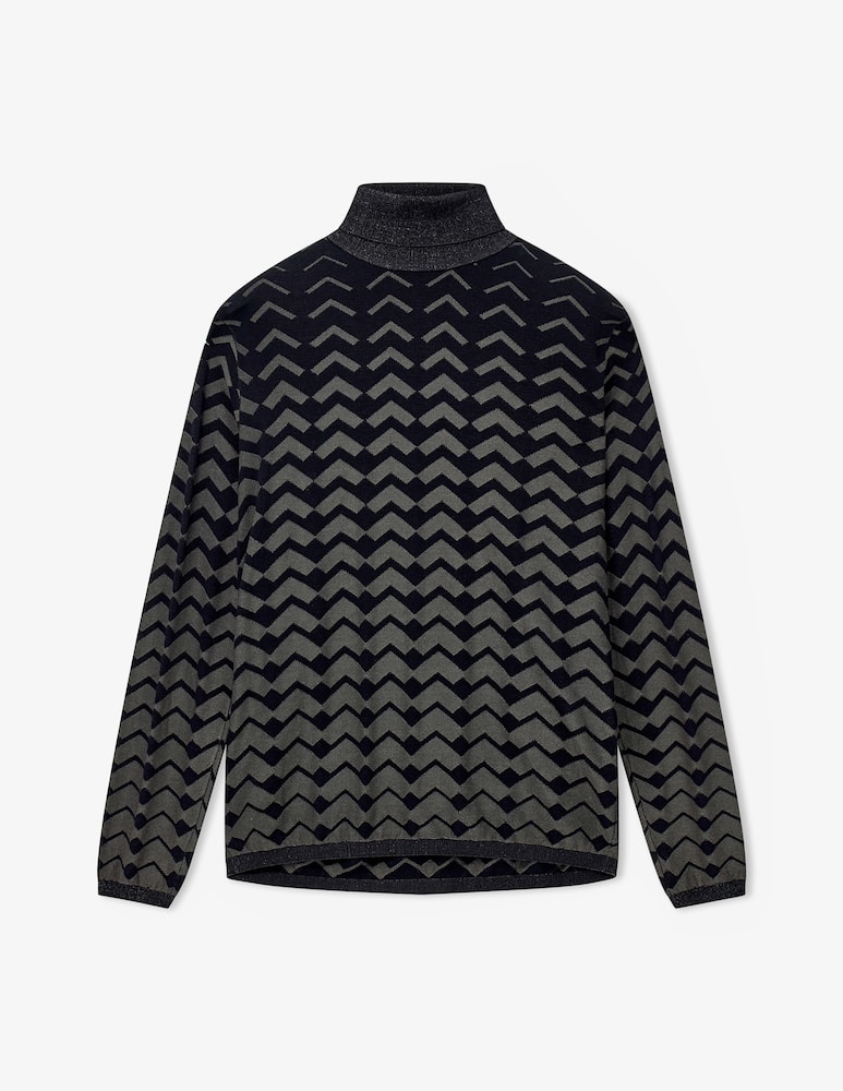 Emporio Armani Patterned rollneck jumper - picture 1 Emporio Armani Patterned rollneck jumper - picture 1