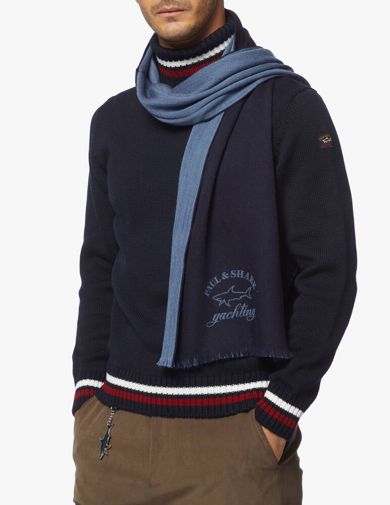 rinascente Paul & Shark Jacquard effect wool scarf