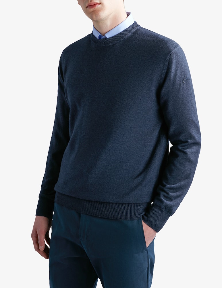 Paul & Shark Girocollo in lana merino extrafine tinto capo - immagine 1 Paul & Shark Girocollo in lana merino extrafine tinto capo - immagine 1